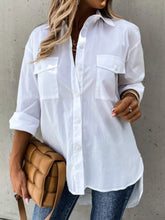 Button Up Roll-Tab Sleeve Shirt OutfitFlow